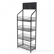 Beauty store wire grocery rack for placing small and lightweight products